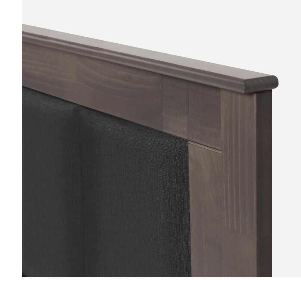 Cama Europea Rosen New Style 6 / 1.5 Plazas / Base Normal  + Respaldo Rachel Gris image number 3.0