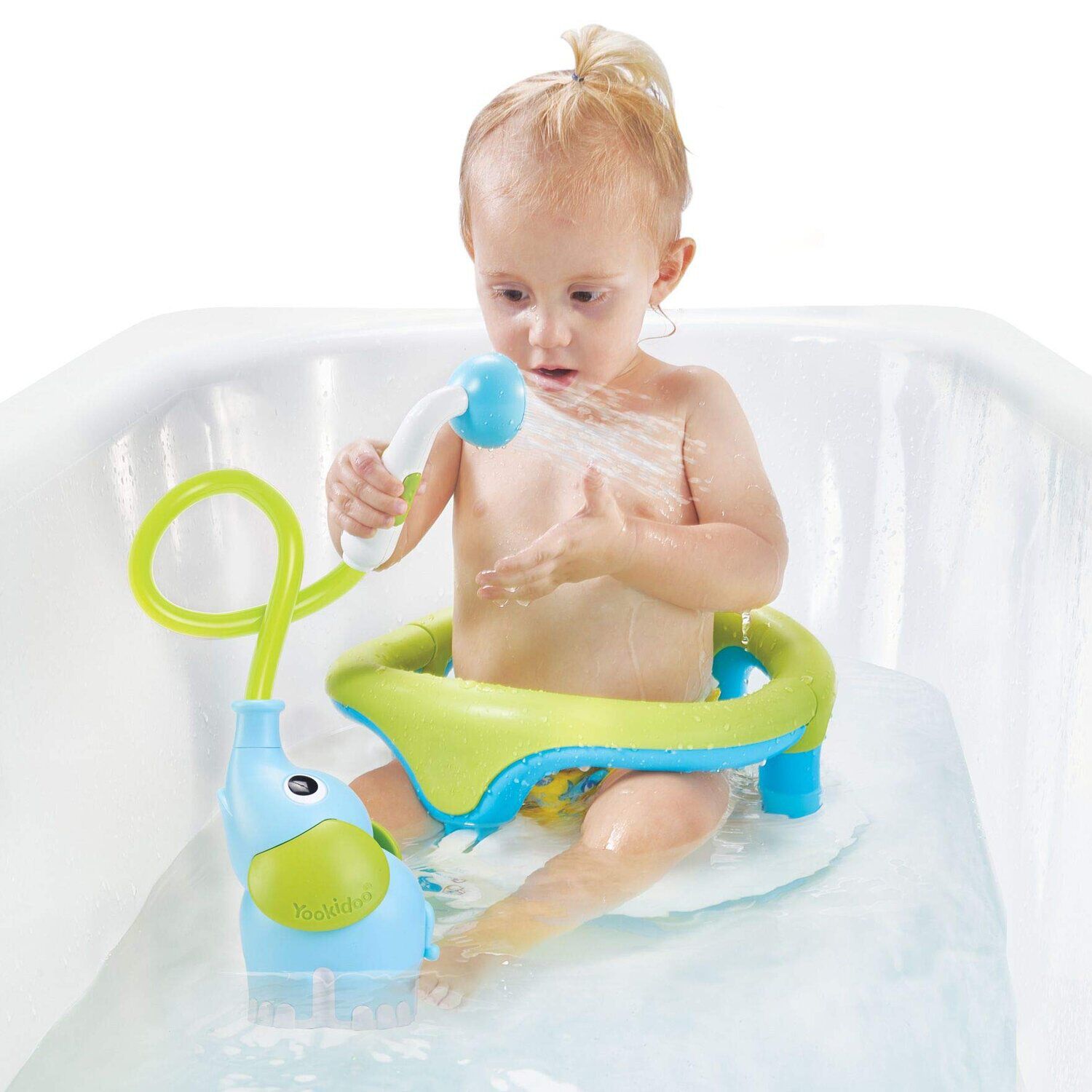 Juego De Ba&ntilde;o Elefante Ducha Interactivo Azul Infantil Beb&eacute; Ni&ntilde;o Ni&ntilde;a Tina Yookidoo image number 3.0