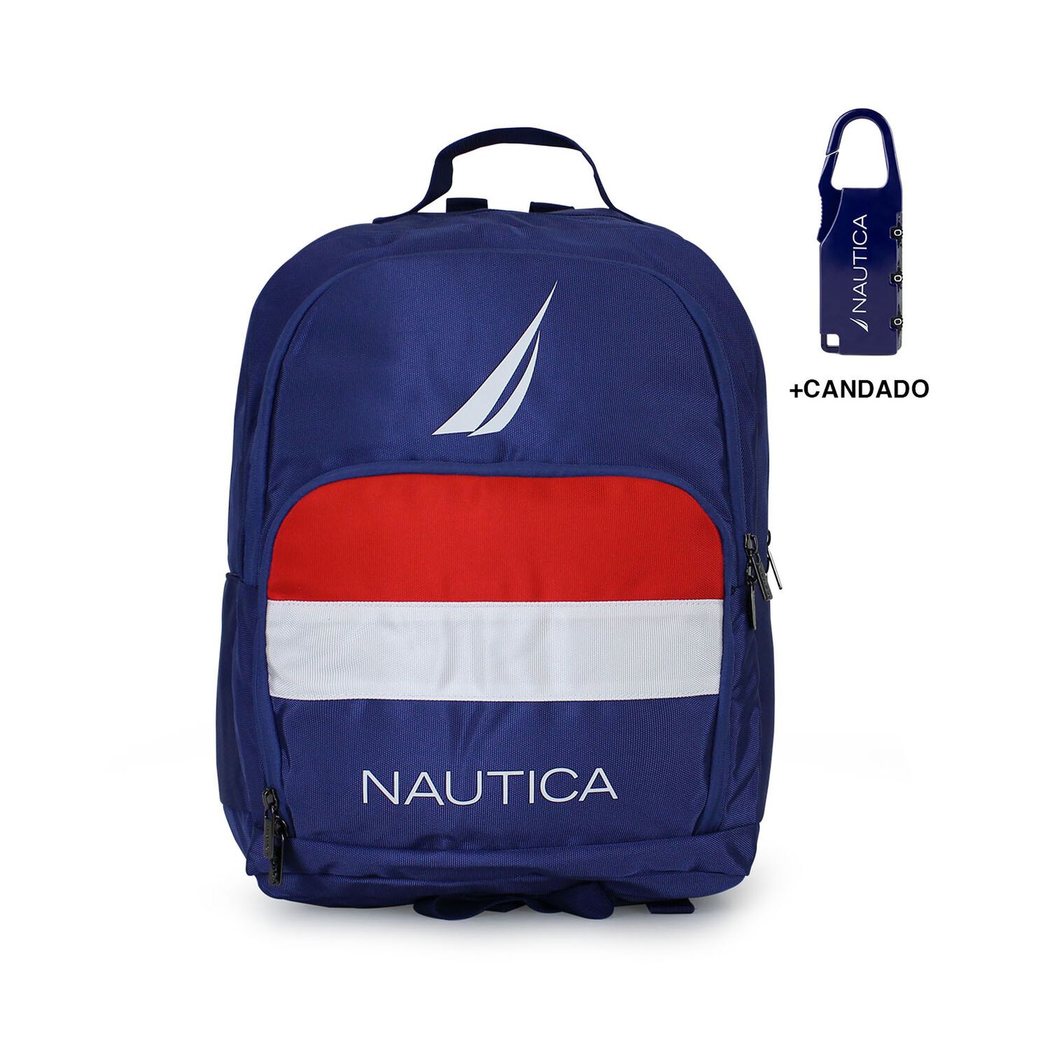 Mochila P&oacute;lux Azul Nautica + Candado image number 0.0