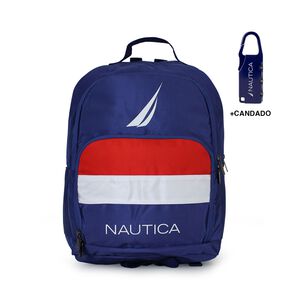 Mochila P&oacute;lux Azul Nautica + Candado