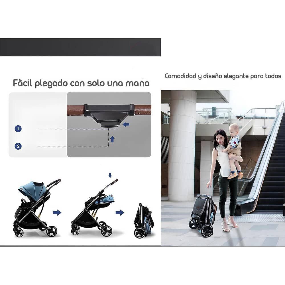 Coche De Paseo Modo Apego Y Panor&aacute;mico Gris Lubabycas image number 3.0