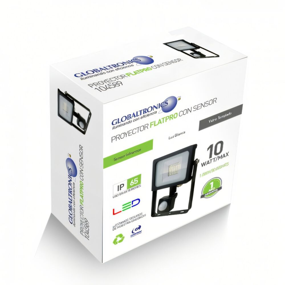 Foco Proyector Led Flatpro Con Sensor 100w 6000k Luz Blanca - Globaltronics image number 0.0
