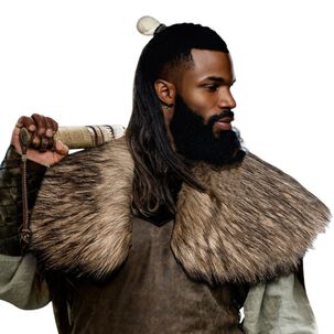 Chal Vikingo Disfraz Medieval Hombre Cuello Pelaje Chal Vikingo Disfraz Medieval Hombre Cuello Pelaje