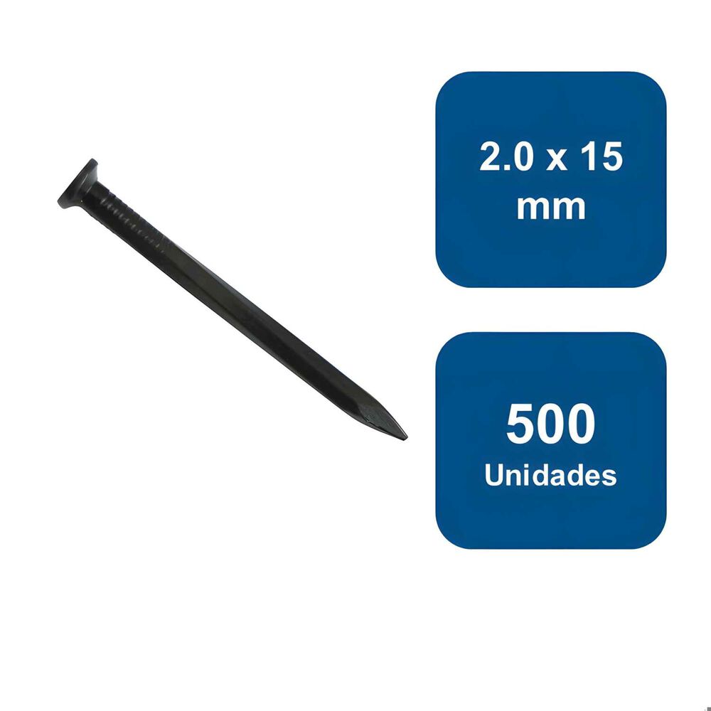 Clavo Negro Concreto 2.0 X 15mm 500un. - Anclajes image number 0.0