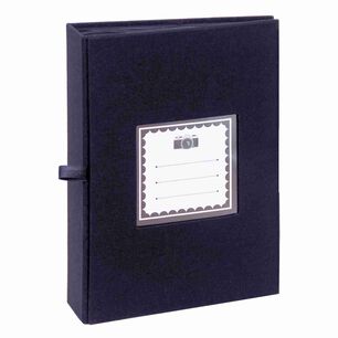 Album Hojas Negras Con Tapa De Tela Azul Para Ensobrar 10x15 Cm / 200f Vgo