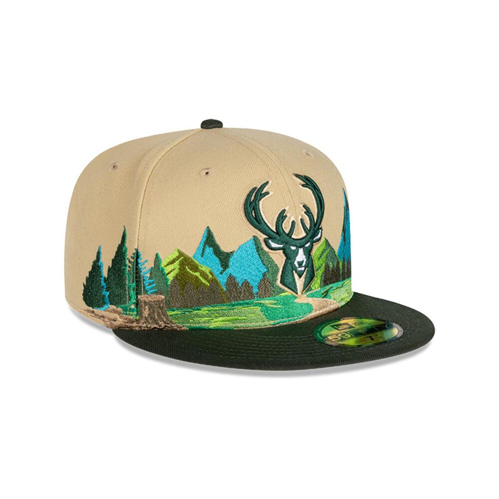 Gorro 59fifty Nba Milwaukee Bucks Team Landscape Light Beige image number 1.0