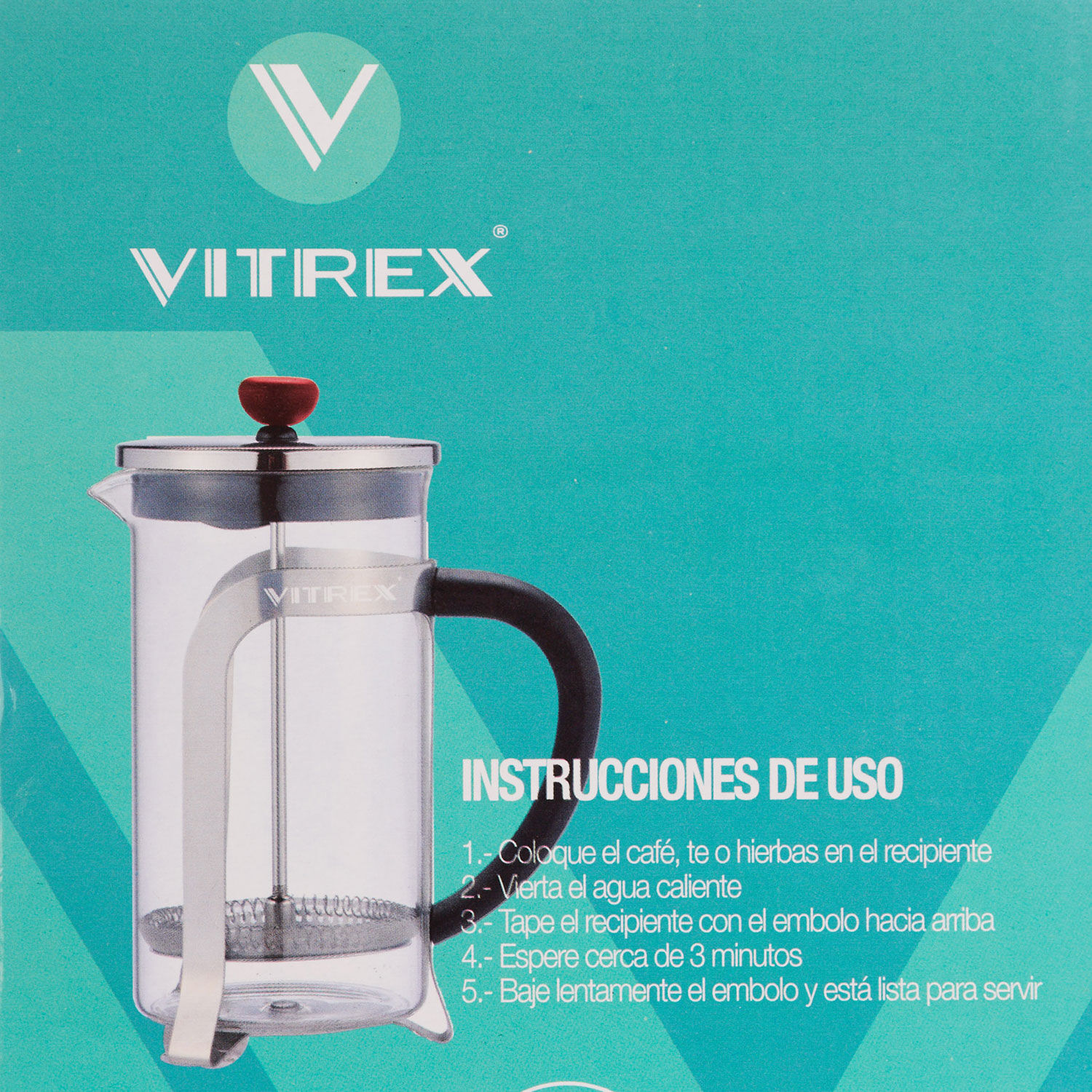 Cafetera Francesa Embolo Vitrex Chennai 1000 Ml image number 2.0