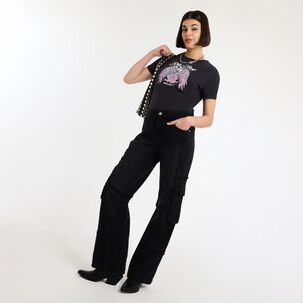 Polera Print Western Manga Corta Cuello Redondo Mujer Rolly Gp