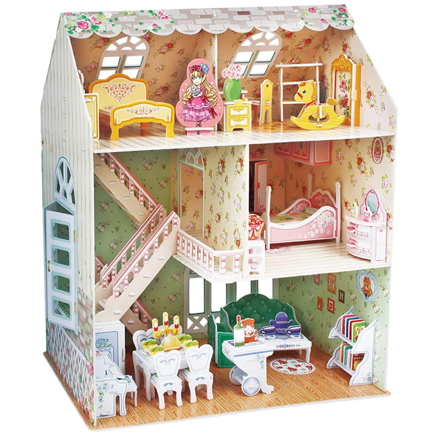 Juguete Casa De Mu&ntilde;ecas Armable Puzzle 3d 160 Piezas image number 0.0