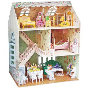 Juguete Casa De Mu&ntilde;ecas Armable Puzzle 3d 160 Piezas