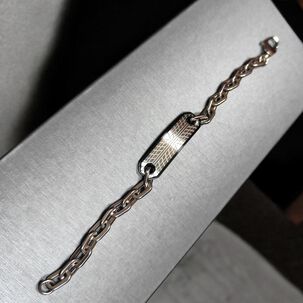 Pulsera De Hombre Cat J002b00121 Plateado-negro