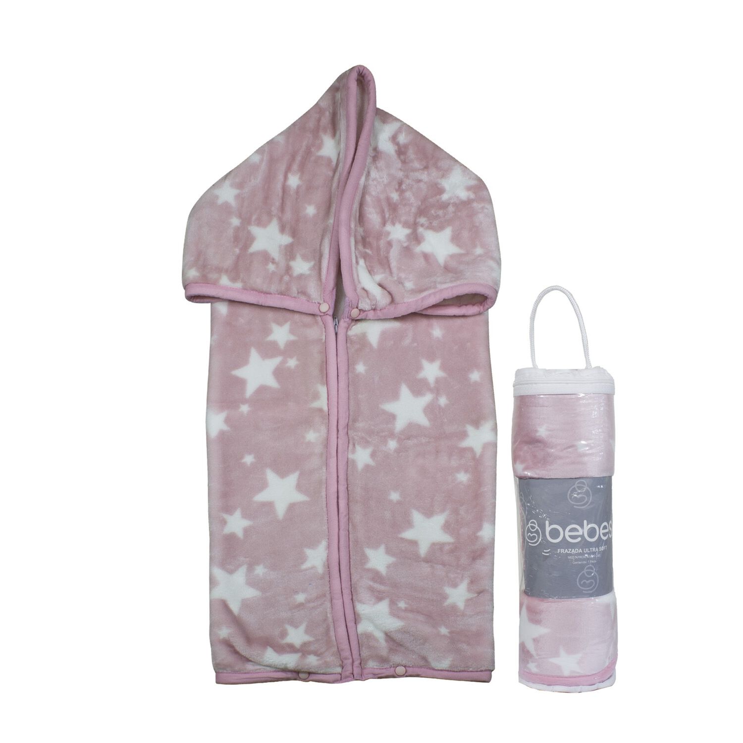 Saco Con Broche Ultra Soft Estrella 80x110cm Rosado Bebesit image number 1.0