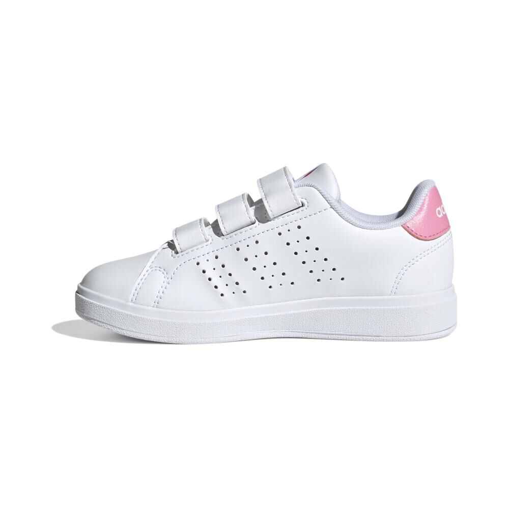 Zapatilla Infantil Niña Adidas Advantage Base 2.0 Blanco/rosado image number 3.0