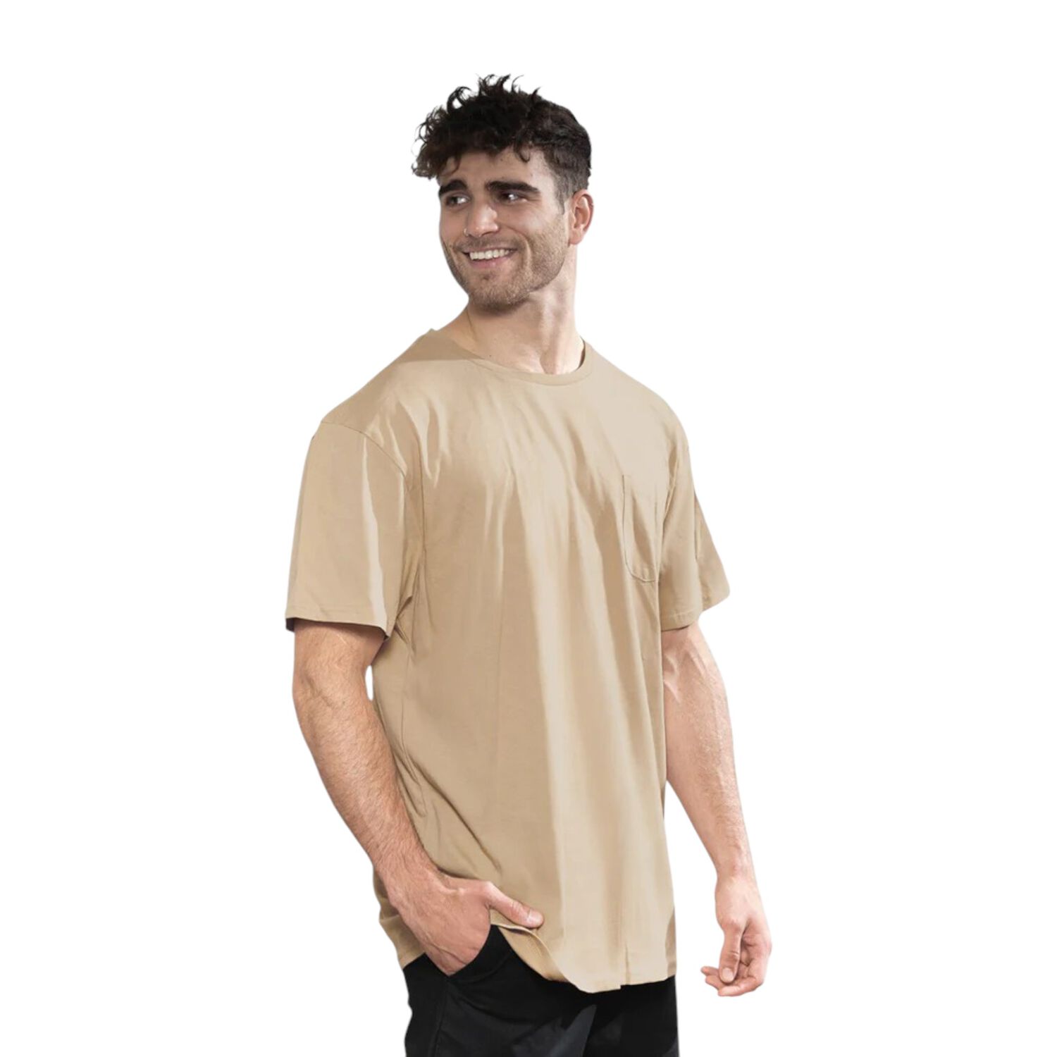 Polera Org&aacute;nica Con Bolsillo Caf&eacute; Claro Hombre Falcone image number 0.0