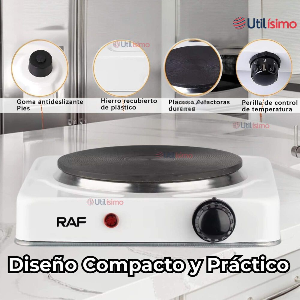 Cocina Eléctrica Portátil 1 Plato 1000w De Potencia Blanco image number 4.0