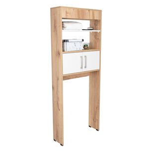 Estante Wc 2 Puertas 3 Repisa Fm-008c Caf&eacute; Claro Y Blanco