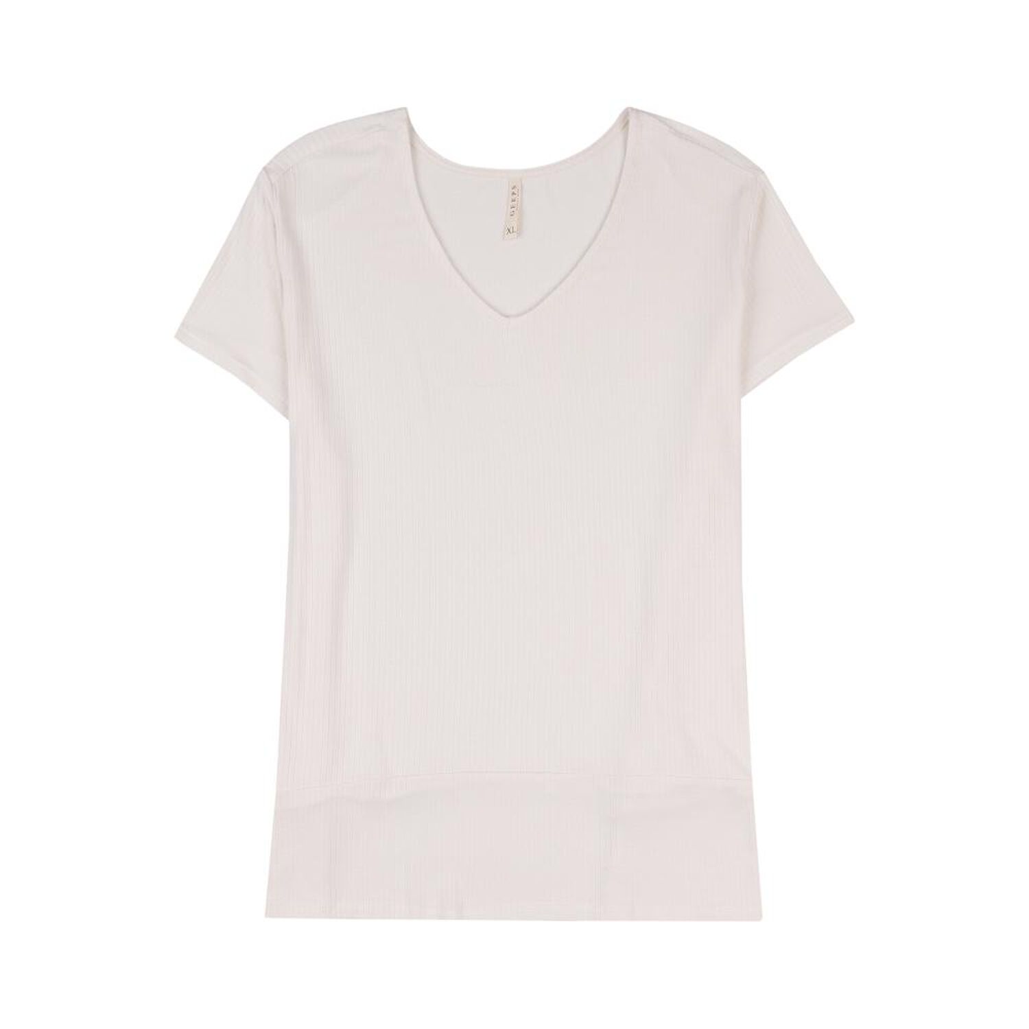 Polera Rib Lisa Manga Corta Cuello V Mujer Geeps image number 0.0