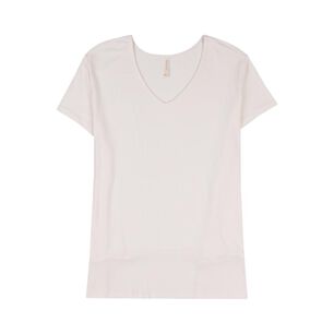 Polera Rib Lisa Manga Corta Cuello V Mujer Geeps