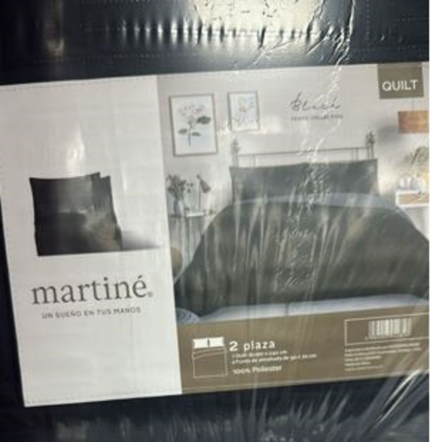 Cubrecama Quilt Reversible 2 Plazas Color Negro Trama Collection image number 1.0