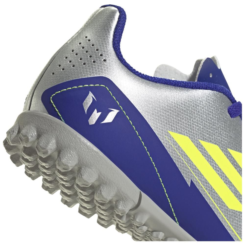 Zapatilla Fútbol Niño Adidas F50 Club Tf J Messi Plata image number 7.0