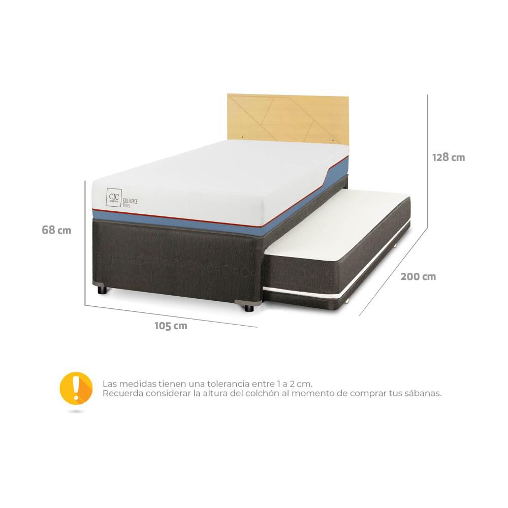 Cama Nido Cic Divan / 1.5 Plazas / Base Funcional + Respaldo image number 2.0