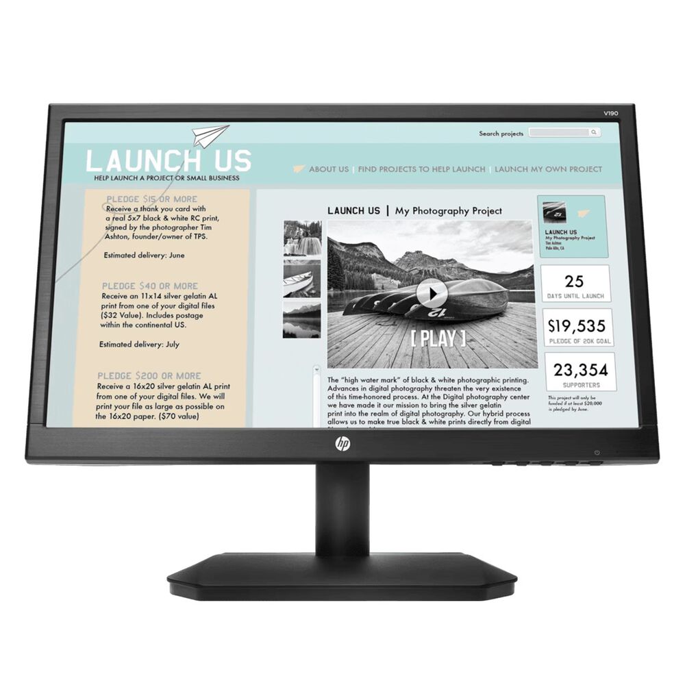 Hp V190 18.5-inch Hd (1366 X 768 @60hz) Business Display image number 0.0