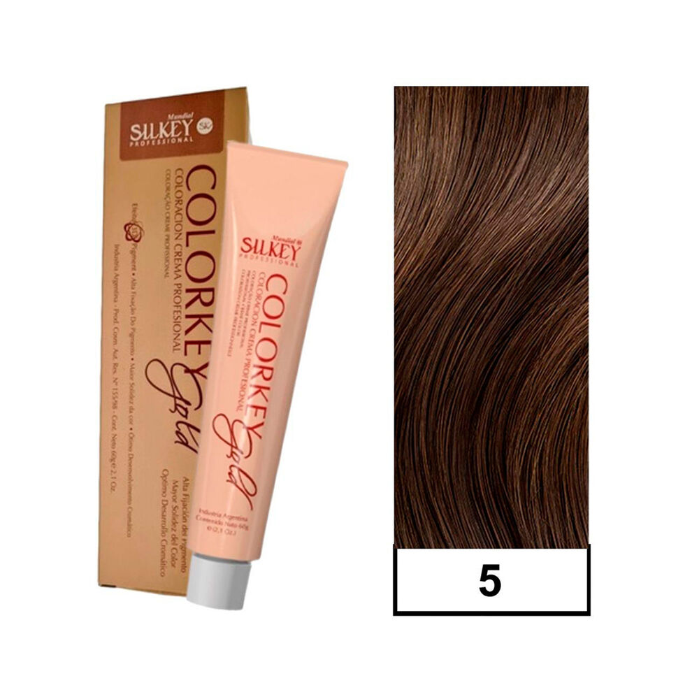 Colorkey Gold - Tintura Permanente Efecto 3d Pigment 60gr + Oxidante - 5 Castaño Claro Natural image number 0.0
