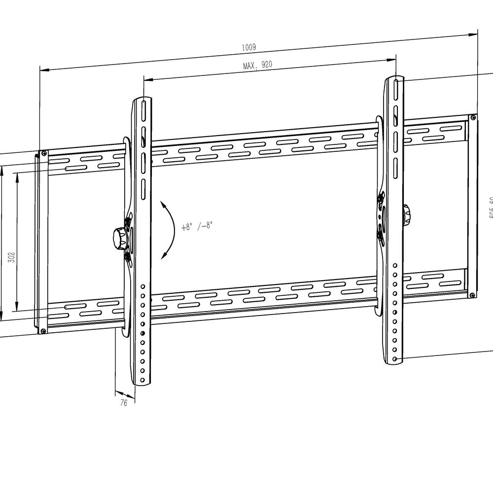 Soporte Para Tvs Grandes - Inclinable De Gran Base 60" A 100" 100kg Brasforma image number 3.0