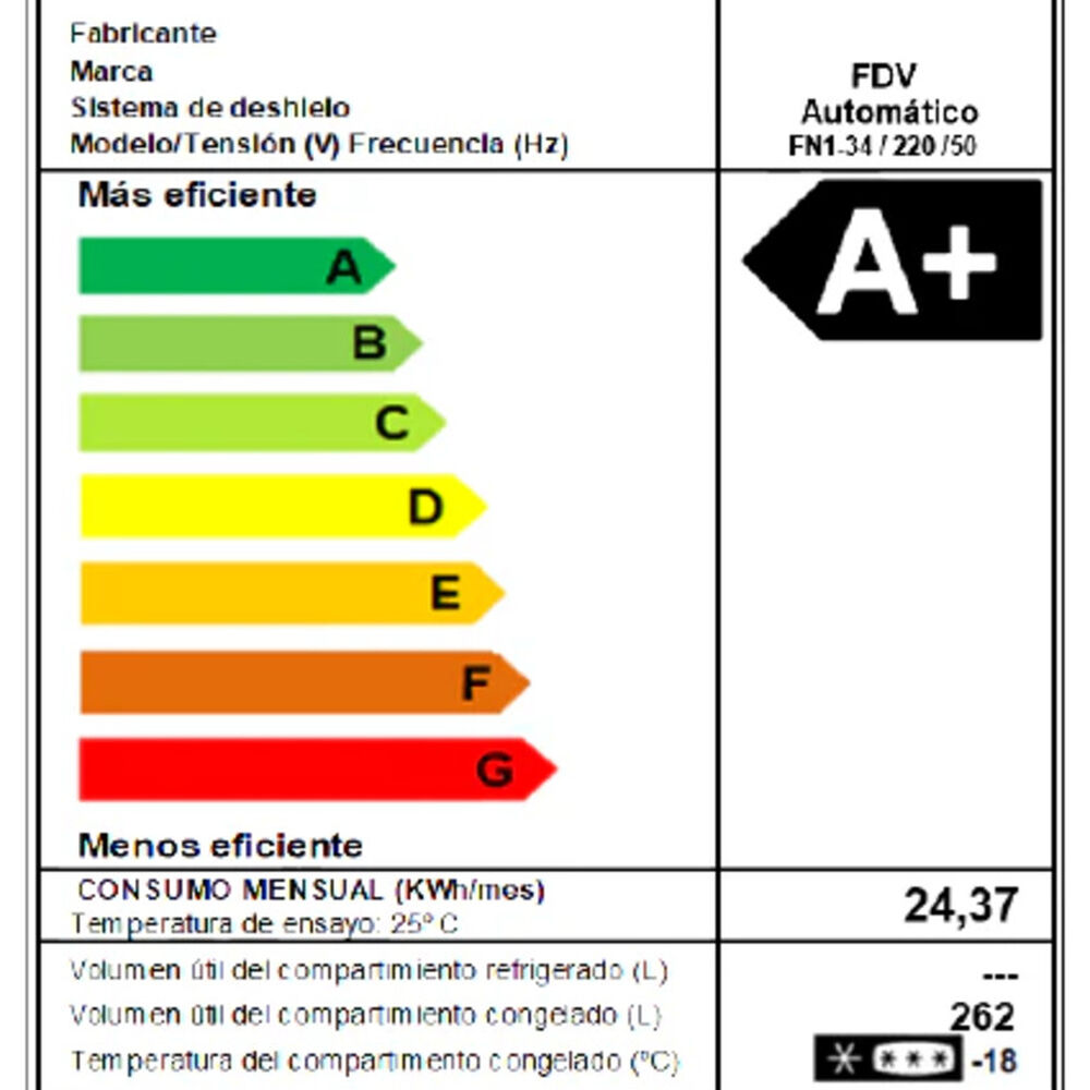Freezer Fdv Deluxe Prestige Chef 262 Lts image number 4.0