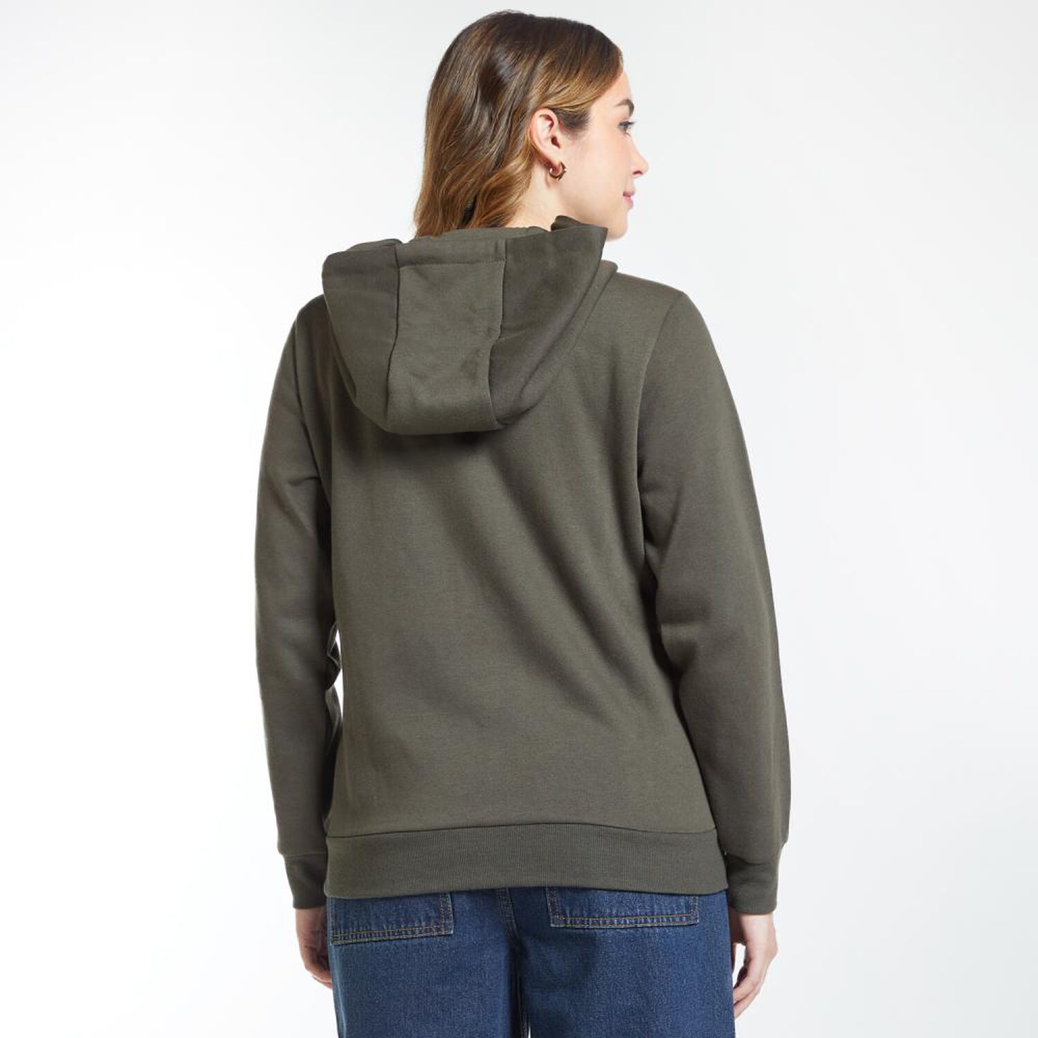 Poler&oacute;n B&aacute;sico Full Zipper Cuello Redondo Con Capucha Mujer Geeps image number 3.0