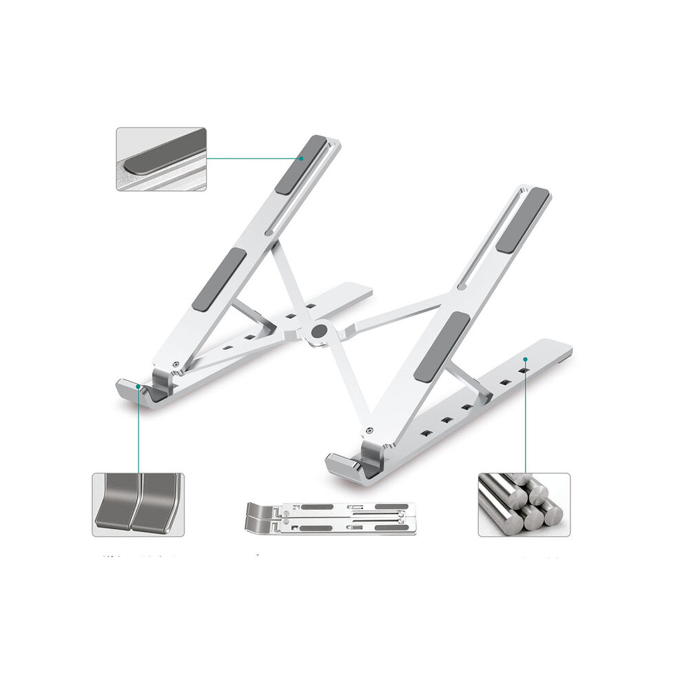 Soporte Plegable Para Notebook Laptop Stand, Met&aacute;lico, 7 Posiciones image number 0.0