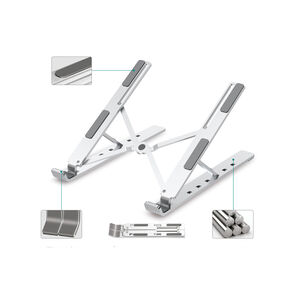 Soporte Plegable Para Notebook Laptop Stand, Met&aacute;lico, 7 Posiciones
