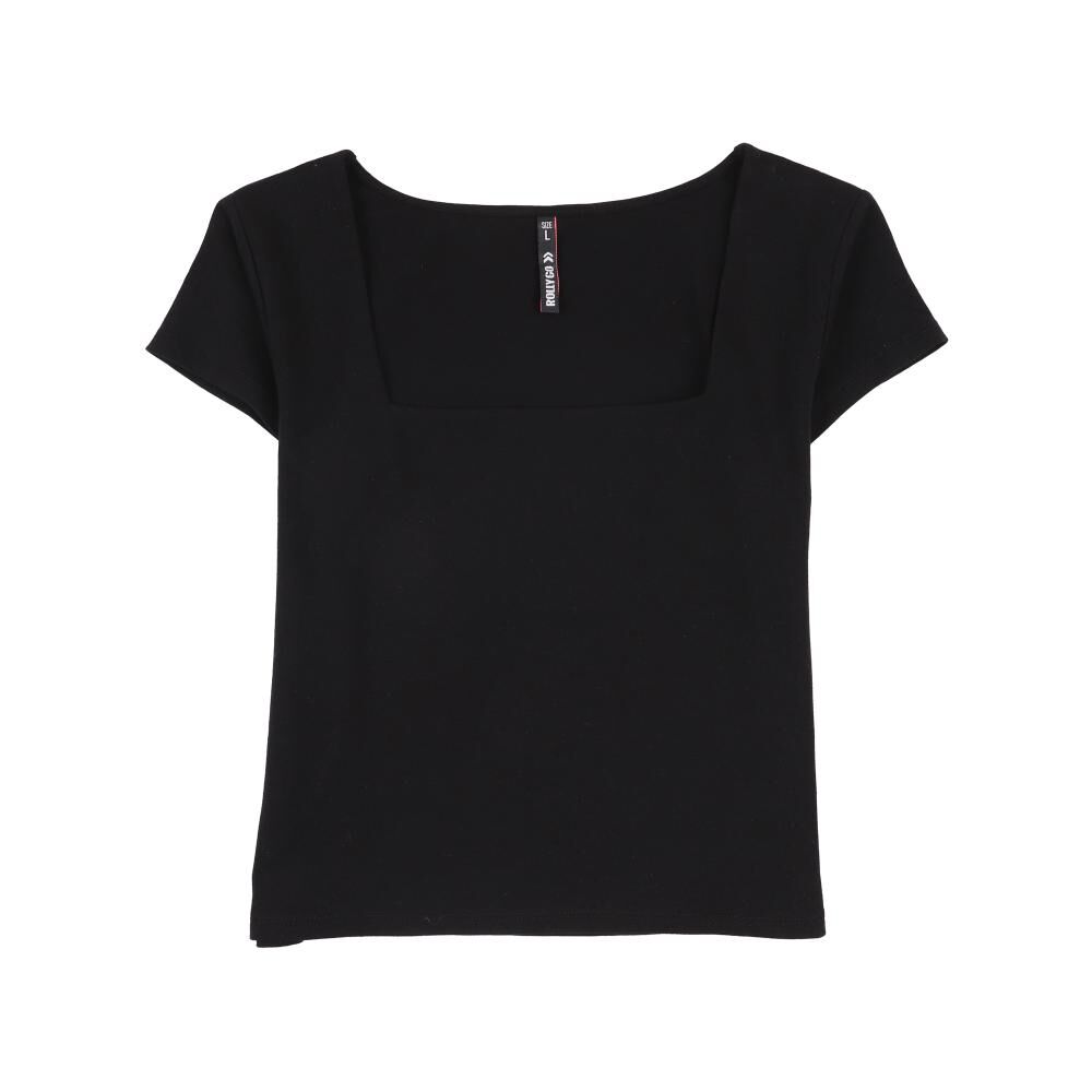 Polera Crop Manga Corta Cuello Cuadrado Mujer Rolly Go image number 0.0