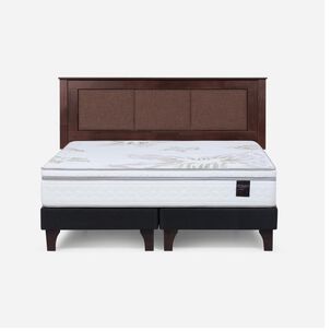 Cama Europea Rosen Art 4 / King / Base Dividida + Respaldo