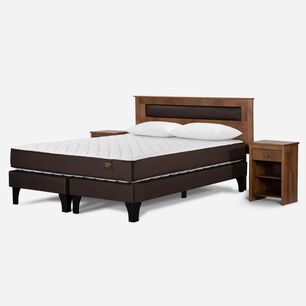 Cama Europea Rosen Ergo T / 2 Plazas / Base Dividida + Set De Maderas Ferrara + Almohada Light