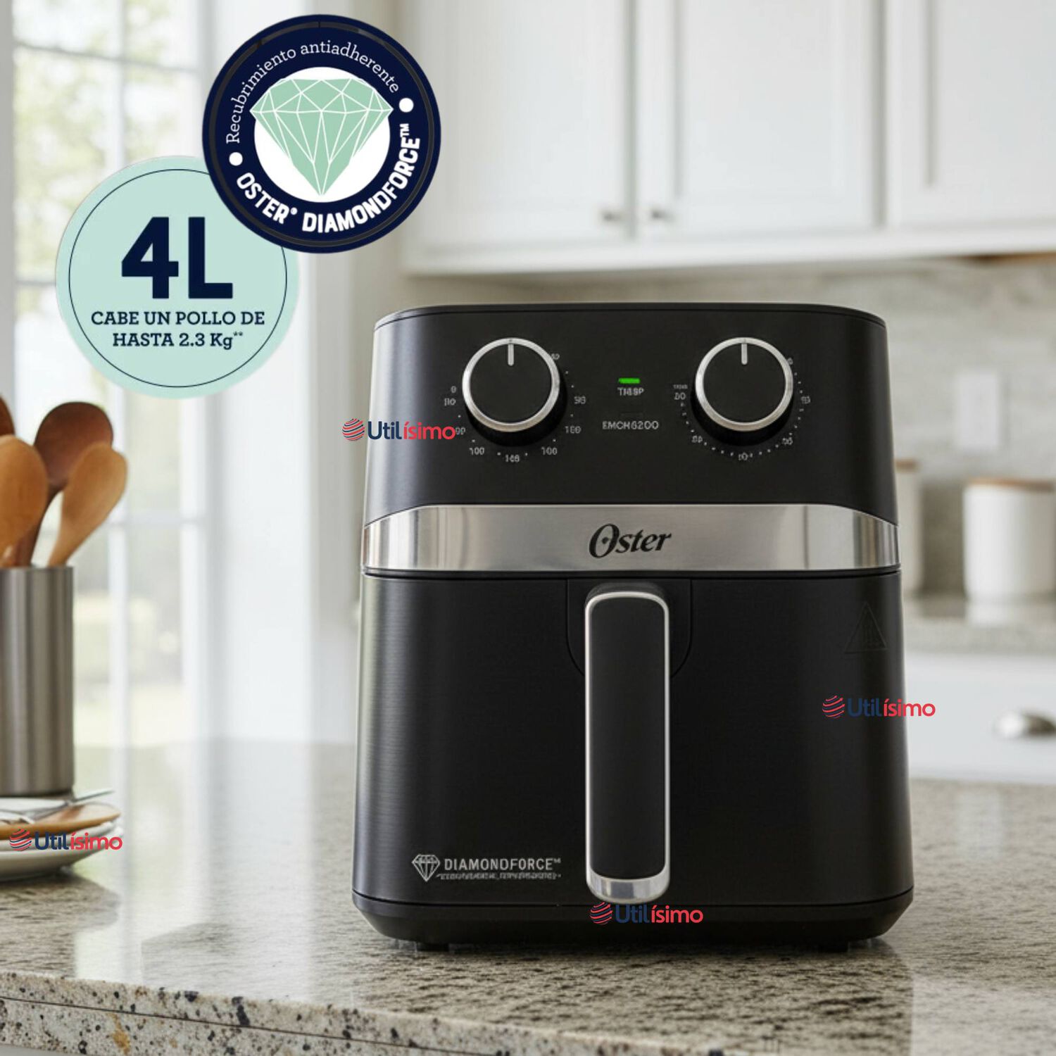 Oster Freidora De Aire Manual, Recubrimiento Oster Diamondforce, 4l De Capacidad, Con Controles De Tiempo Y Temperatura, Ckstaf401md image number 0.0
