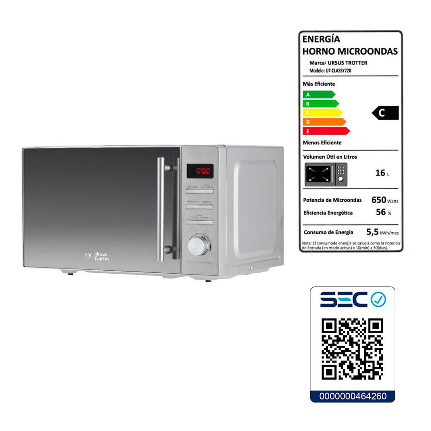 Microondas Ursus Trotter Classy 720 / 20 Litros / 650W image number 6.0