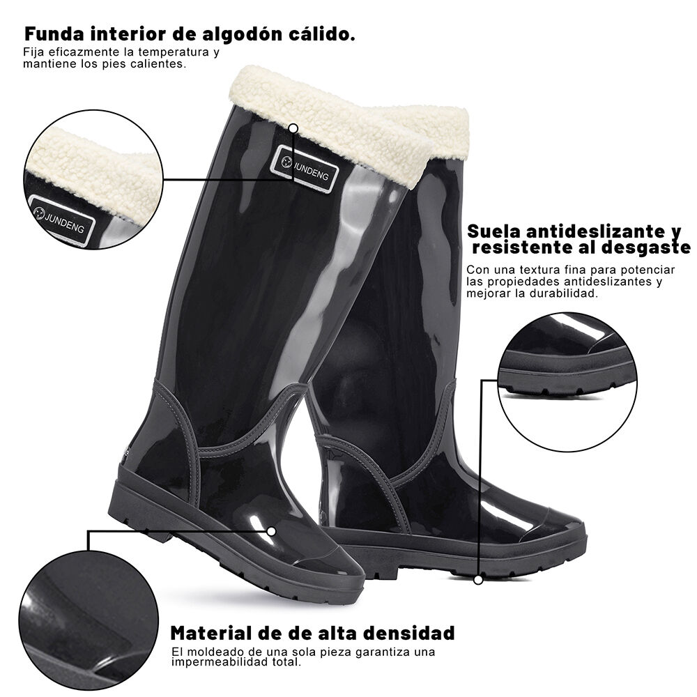 Bota De Agua Mujer Pvc Impermeable Comodo Moda Weide Gh162 image number 4.0