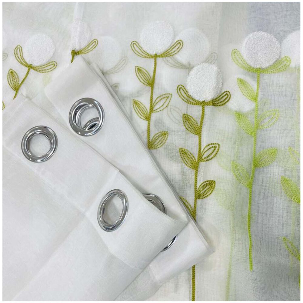 Set De 02 Visillos Bordados Con Argollas 140x230 Cm Mod14 image number 1.0