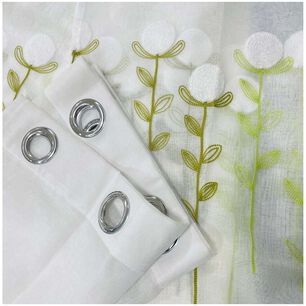 Set De 02 Visillos Bordados Con Argollas 140x230 Cm Mod14