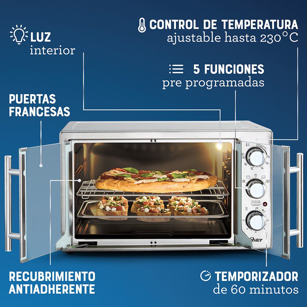 Horno Oster Con Freidora De Aire Y Antiadherente Tssttvfdmafns image number 6.0