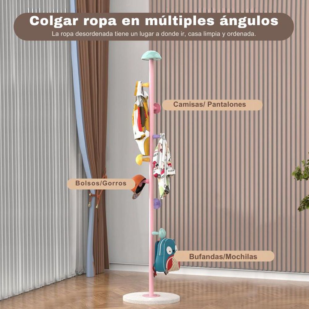 Perchero Infantil En Forma De Honguito Multicolor 7 Ganchos image number 4.0