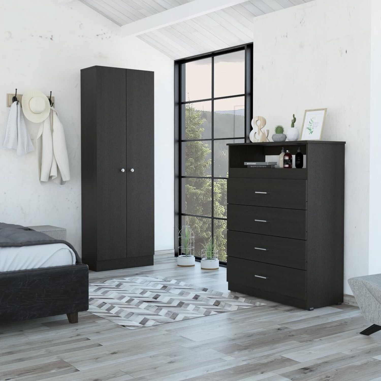 Combo Closet 2 Puertas + Comoda 4 Cajones Dreams Wengue image number 0.0