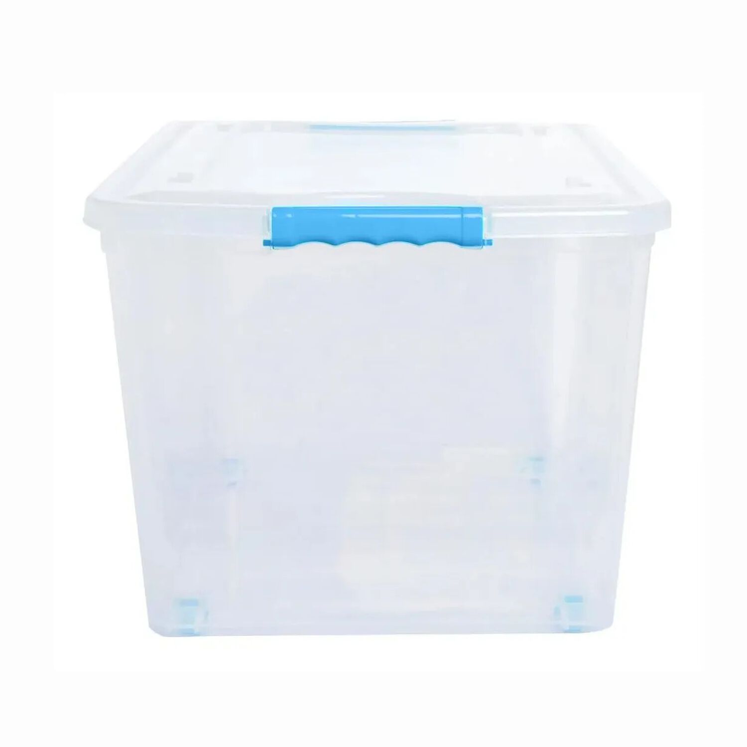 Caja Organizadora Multiusos Almacenamiento Suprema 72 Lts Color Transparente Tapa Azul image number 3.0