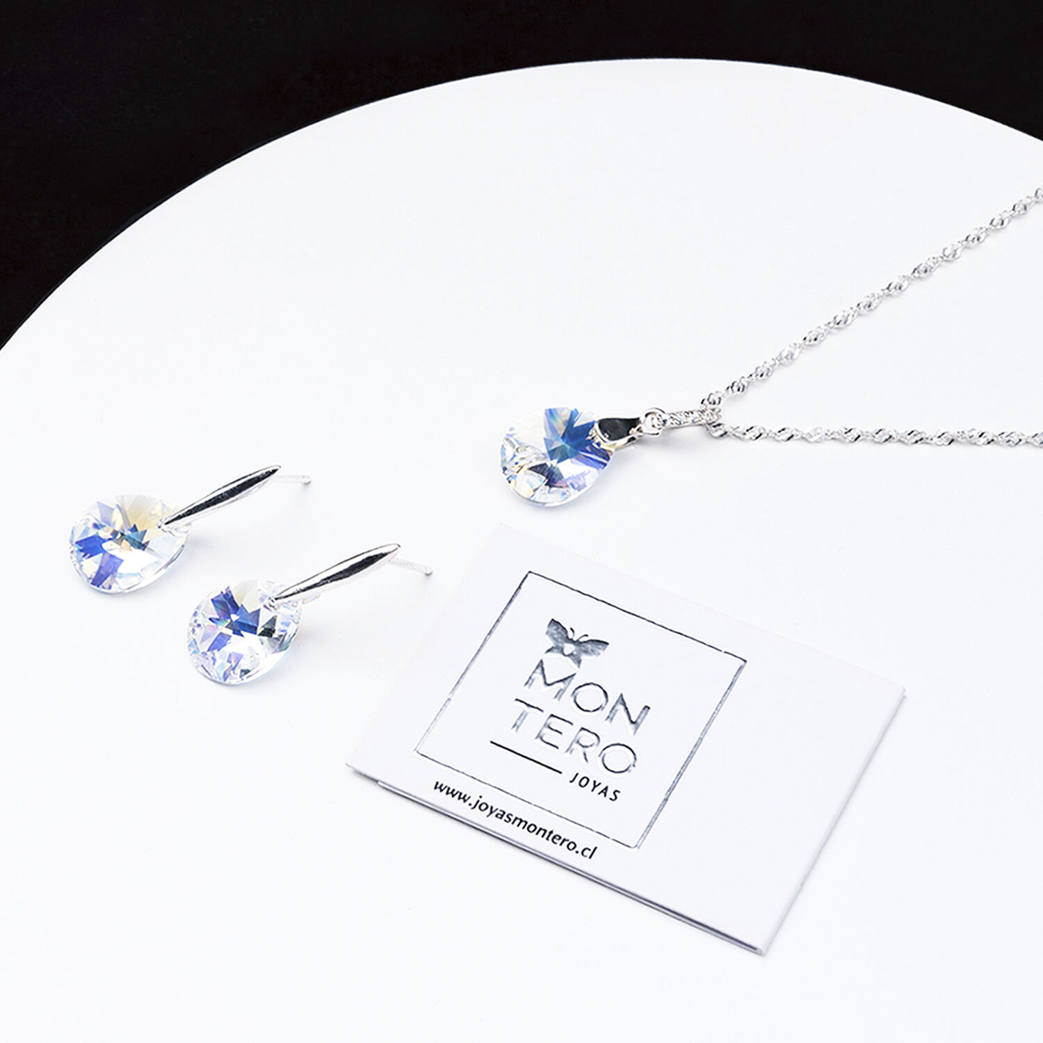 Conjunto Encanto Cristal Genuino Aurora Boreal image number 1.0