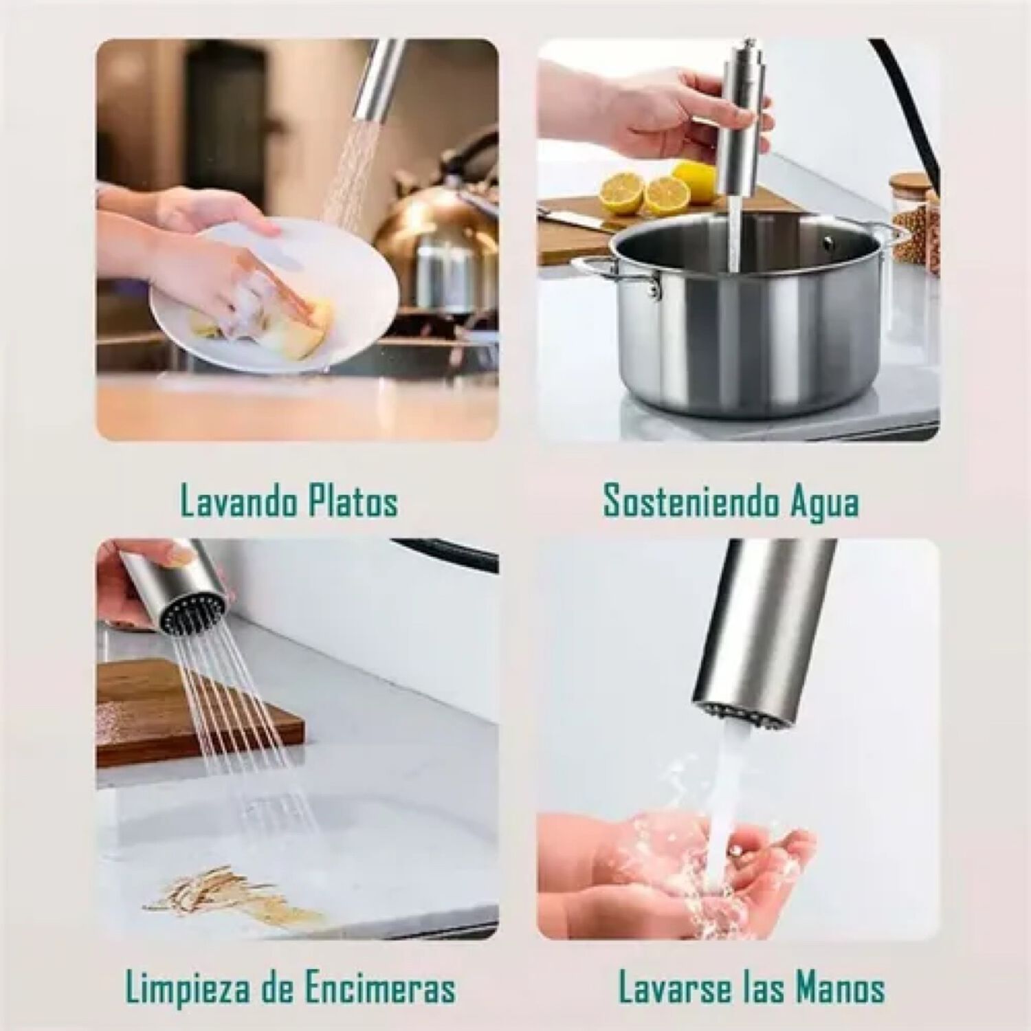 Llave Grifer&iacute;a Lavaplatos Cuello Extra&iacute;ble Plateado Fr&iacute;o Caliente image number 3.0