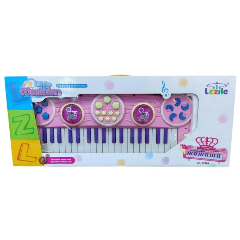 Juguete Piano Teclado Musical Con 37 Teclas Sonidos Rosado image number 3.0
