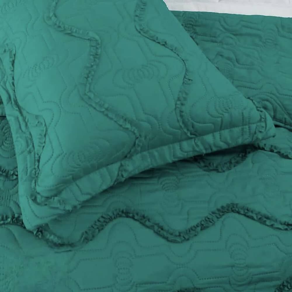 Cubrecama Bordado Premiun King. Verde image number 1.0