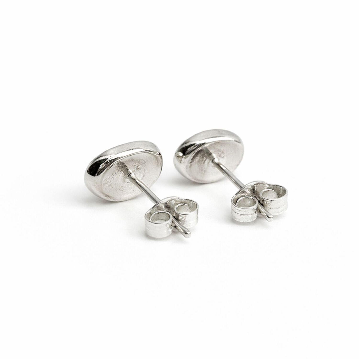 Aros N&aacute;car Ovalado Plata 950 Tornillo Mariposa Mujer Elegantes Piedra Blanca image number 1.0