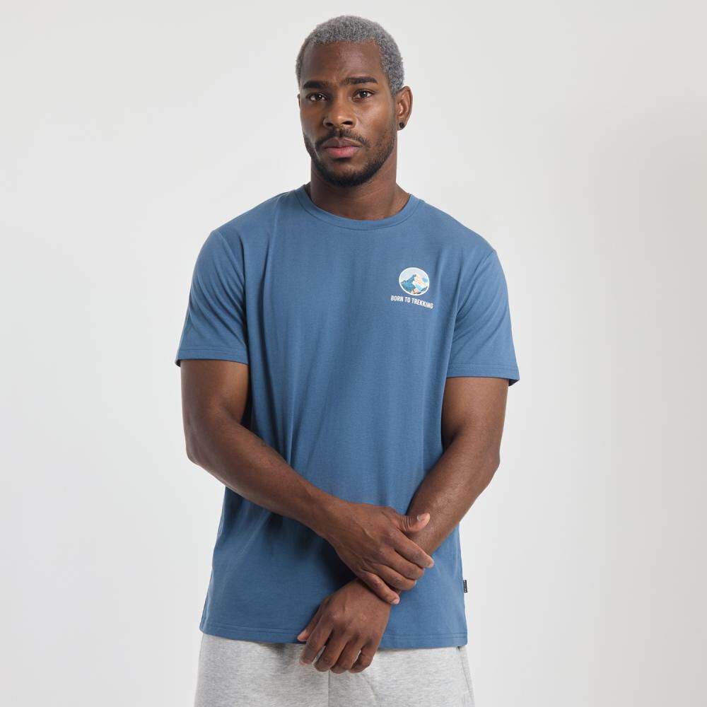 Polera Deportiva Estampada Slim Manga Corta Cuello Redondo Hombre Wetland image number 0.0